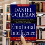Cover of "Emotional Intelligence" by Daniel Goleman, featuring bold red and blue text on a white background.