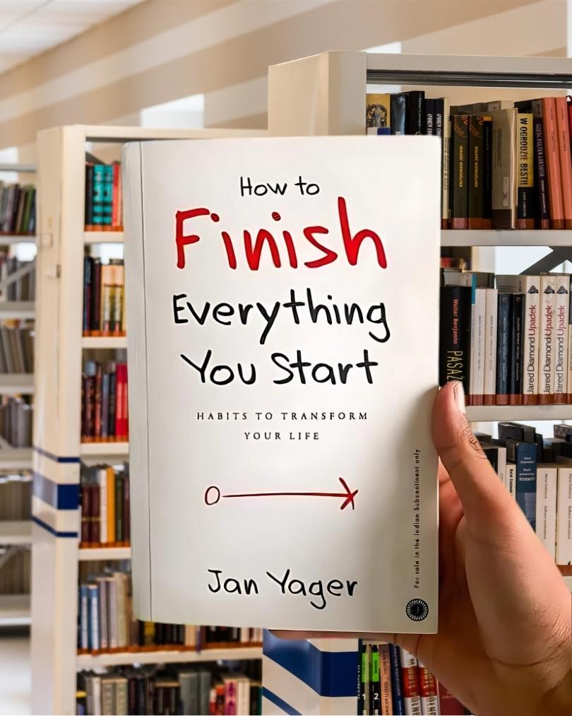 Cover of the book "How to Finish Everything You Start" by Jan Yager, featuring bold typography on a clean background.