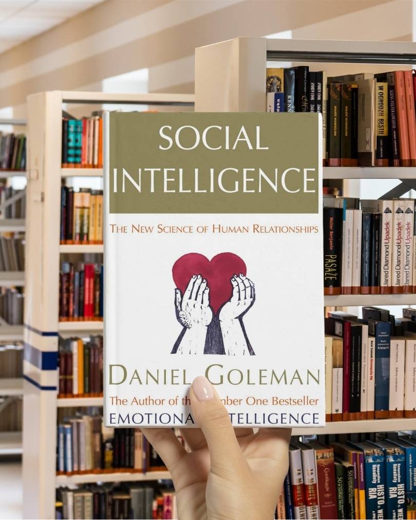 Cover of "Social Intelligence" by Daniel Goleman, with clean typography and a blue-toned design.