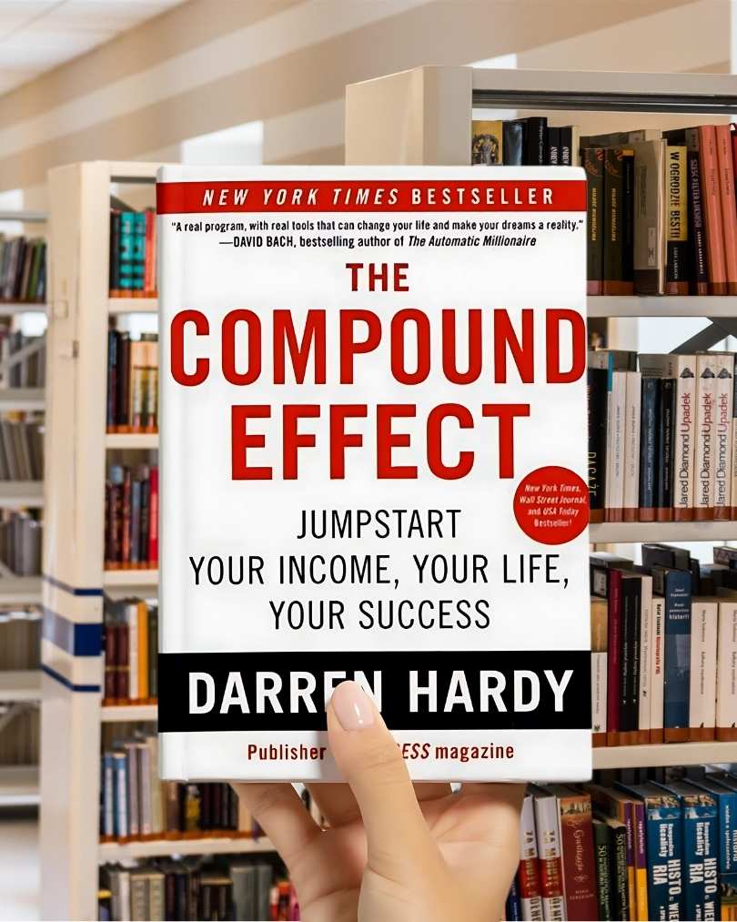 Book cover of The Compound Effect by Darren Hardy.