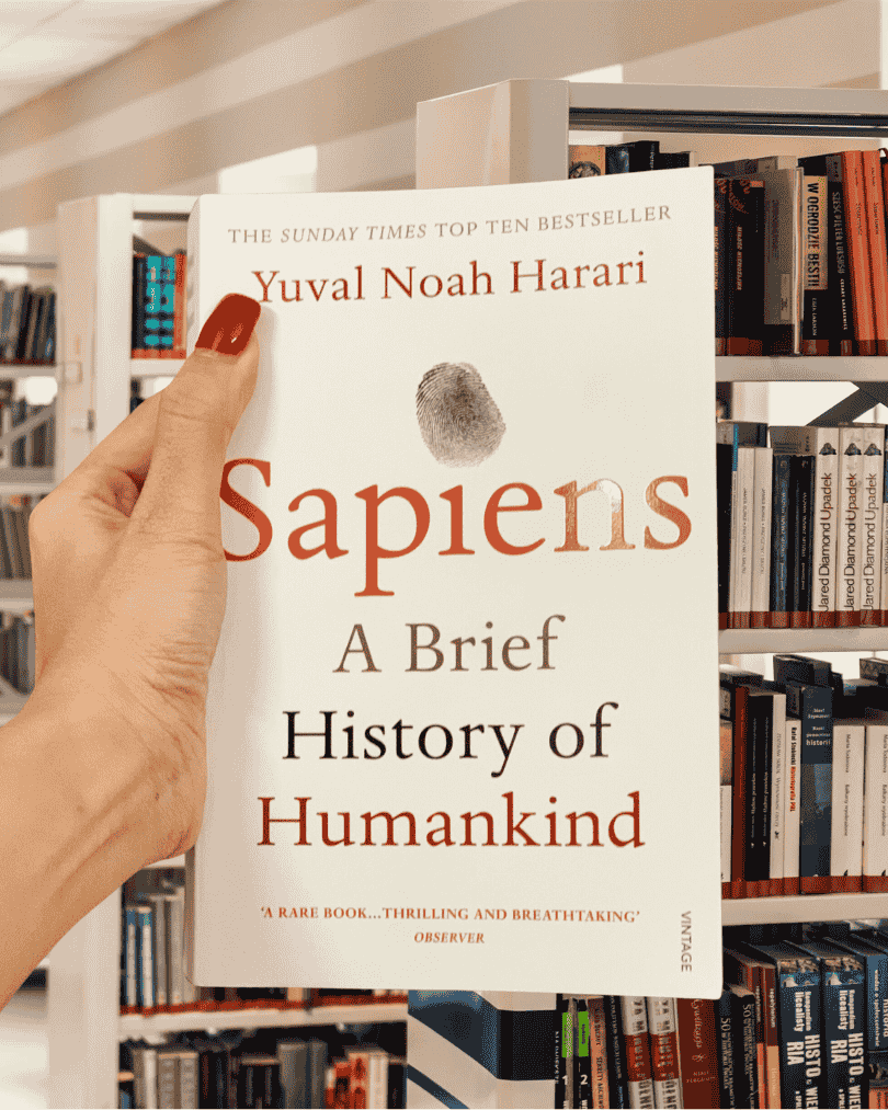 Cover of Sapiens: A Brief History of Humankind by Yuval Noah Harari.